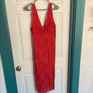 Elegant Orange Floral Dress